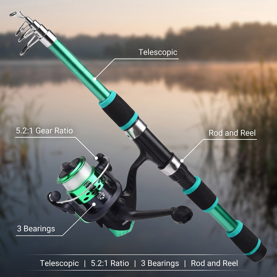 Telescopic Fishing Rod Reel Combo Portable Spinning Tackle Set, product photo 2