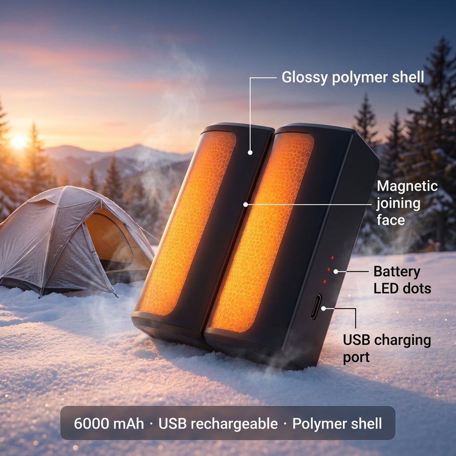Textured Grip Hand Warmers 2 Pack 6000mAh 3 Heat Levels Pocket Heaters, product photo 2