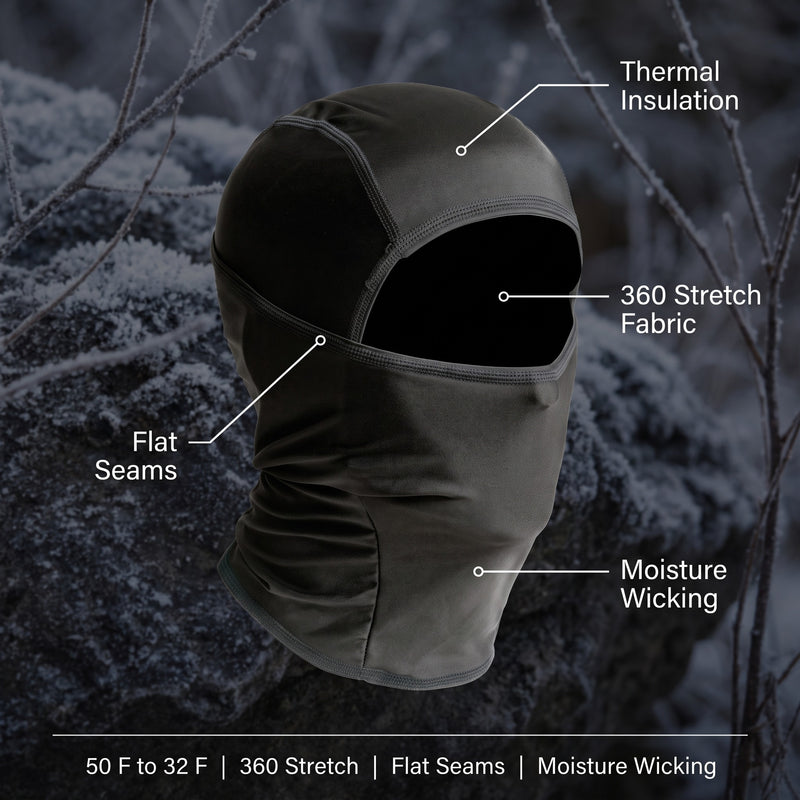 Thermal Balaclava Black Military Stretch Moisture Wicking Face Cover, product photo 2