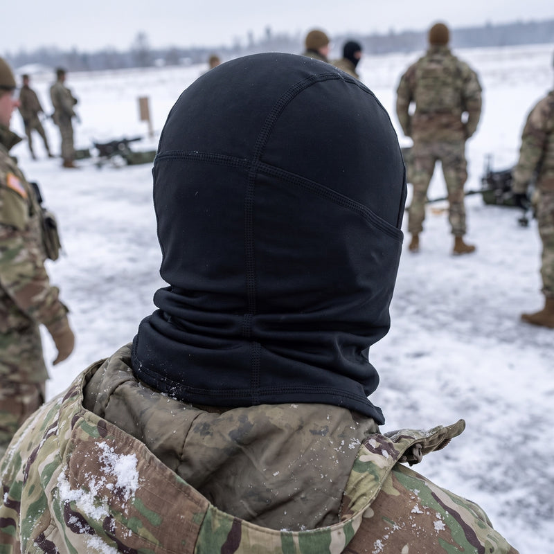 Thermal Balaclava Black Military Stretch Moisture Wicking Face Cover, product photo 5