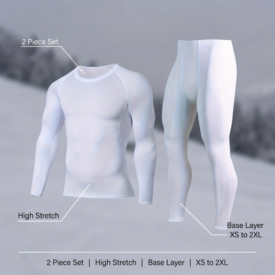 Thermal Base Layer Set 2 Piece Stretch Top Leggings Unisex Underwear, product photo 2