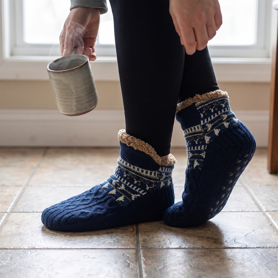 Thermal Knitted Socks Non Slip Silicone Grip Winter Hosiery, product photo 5