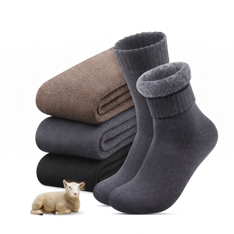 Thermal Plush Lined Socks Thick Winter Warm Knitted Hosiery, product photo 1