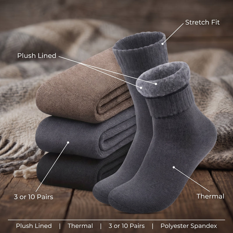 Thermal Plush Lined Socks Thick Winter Warm Knitted Hosiery, product photo 2