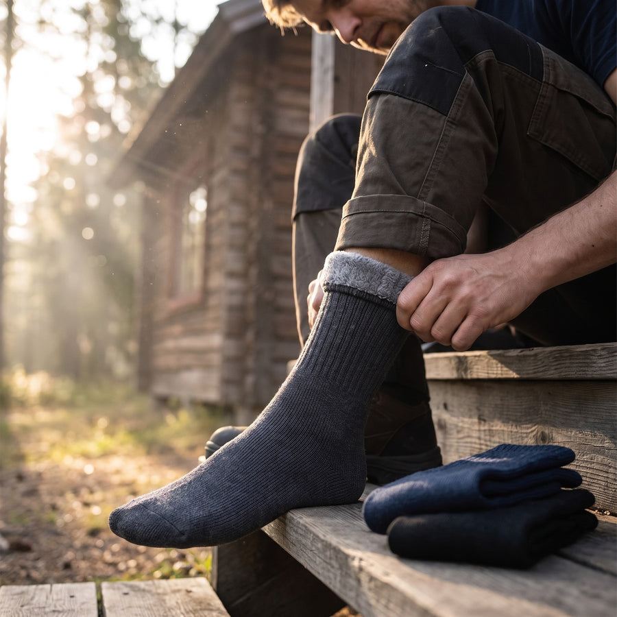 Thermal Plush Lined Socks Thick Winter Warm Knitted Hosiery, product photo 3