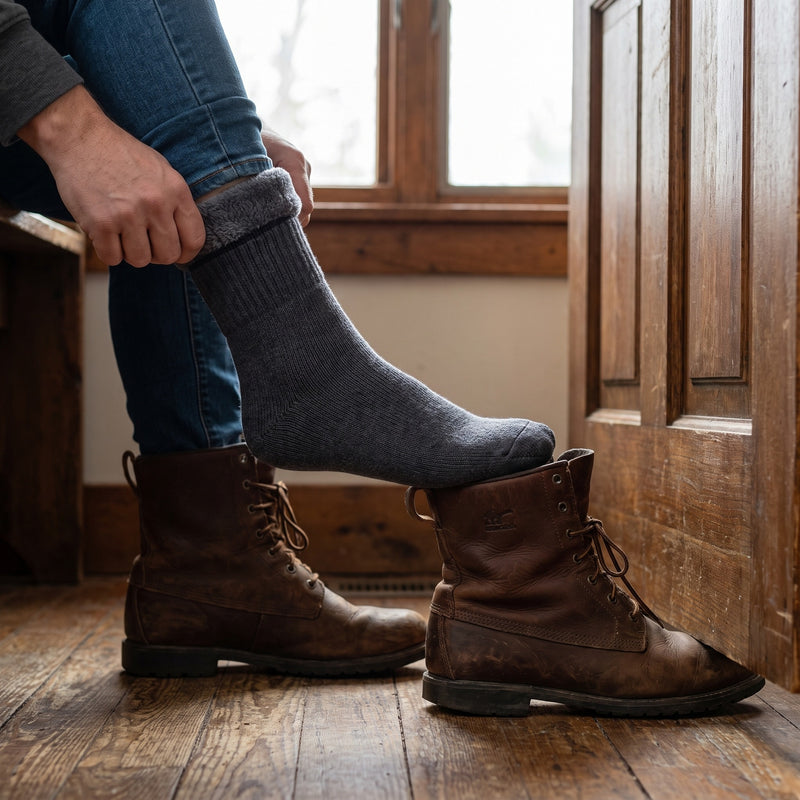 Thermal Plush Lined Socks Thick Winter Warm Knitted Hosiery, product photo 5
