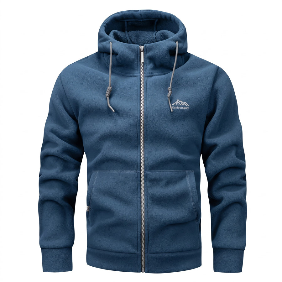 Thickened Polar Fleece Hooded Cardigan Zip Front Unisex Layer, product photo 8
