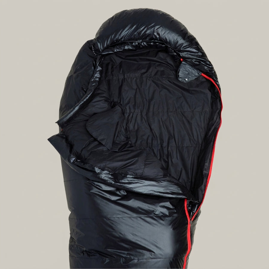 Three-Season Down Sleeping Bag Ultra-Lightweight Mummy Hooded Sack – product view 4 | Great Lakes Outdoor