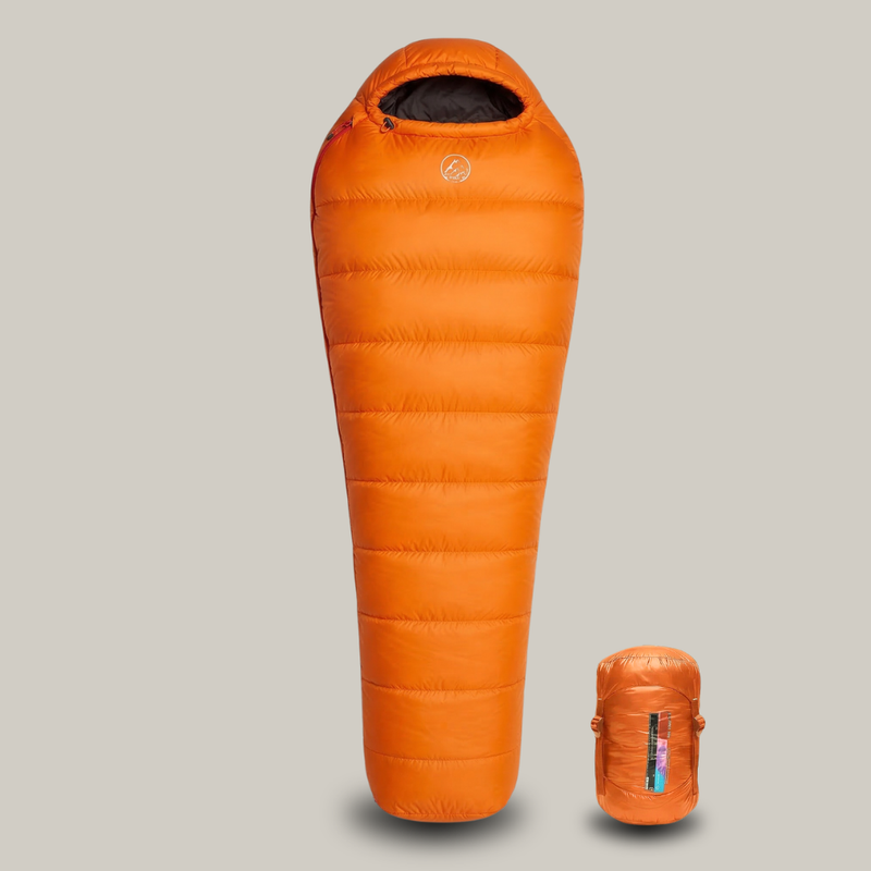 Three-Season Down Sleeping Bag Ultra-Lightweight Mummy Hooded Sack – product view 11 | Great Lakes Outdoor