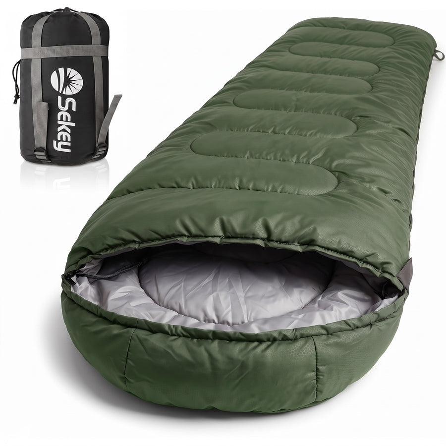 Three Season Sleeping Bag Opens Flat as a Camping Blanket, product photo 6