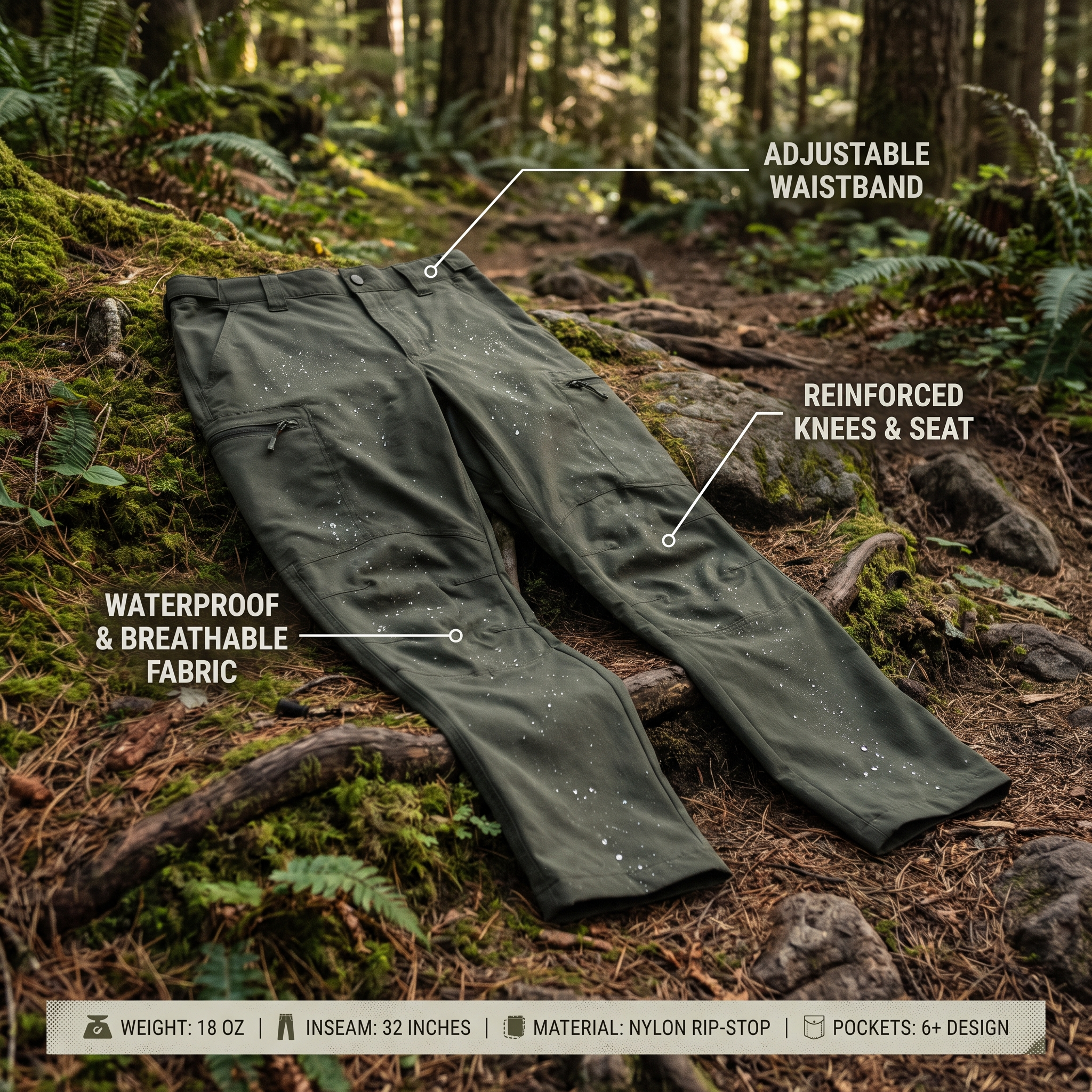 Thunder Waterproof Rip-Stop Tactical Pants – product view 3 | Great Lakes Outdoor