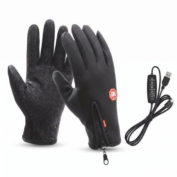 Touchscreen Heated Gloves Plush Lined USB Powered Winter Hand Warmers
