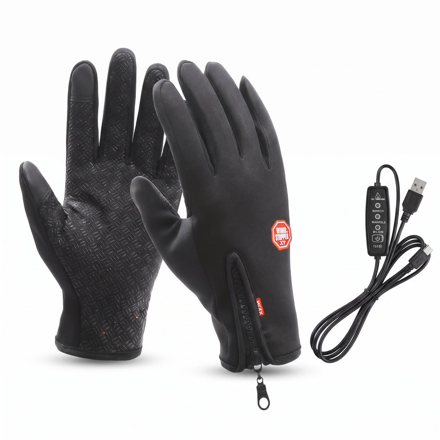 Touchscreen Heated Gloves Plush Lined USB Powered Winter Hand Warmers, product photo 1