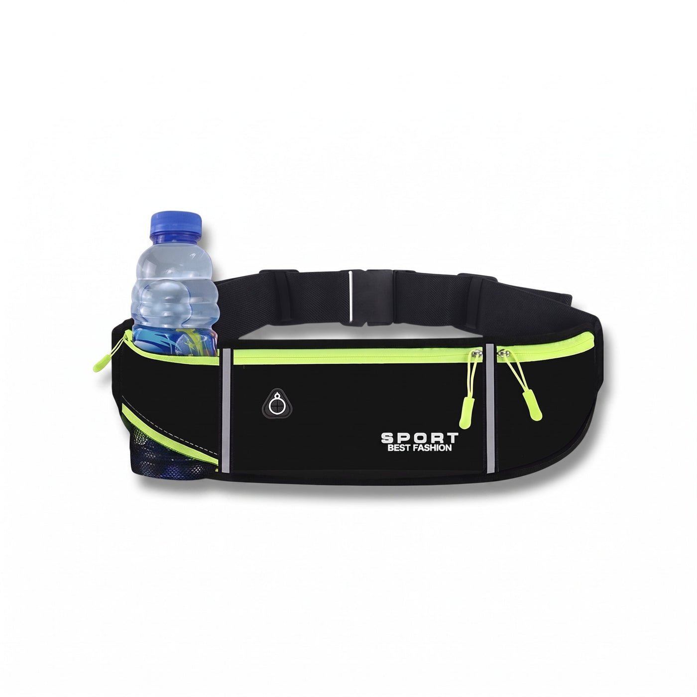 Trail Hydration Belt 3 Pockets Hidden Bottle Holder Reflective Waist, product photo 1