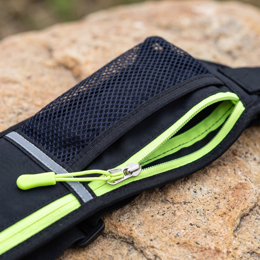 Trail Hydration Belt 3 Pockets Hidden Bottle Holder Reflective Waist, product photo 4