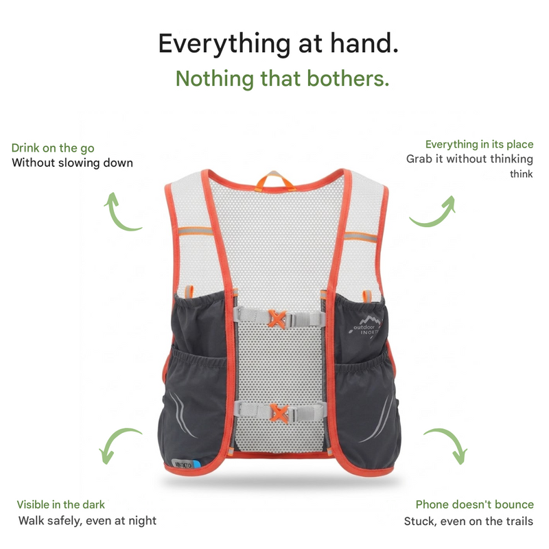 Trail Running Vest with Soft Flasks Hydration Backpack Unisex – product view 2 | Great Lakes Outdoor