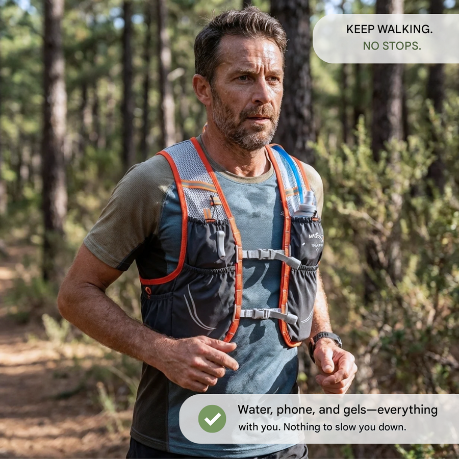 Trail Running Vest with Soft Flasks Hydration Backpack Unisex – product view 3 | Great Lakes Outdoor