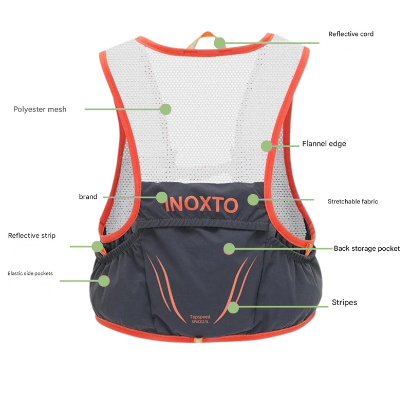 Trail Running Vest with Soft Flasks Hydration Backpack Unisex – product view 6 | Great Lakes Outdoor