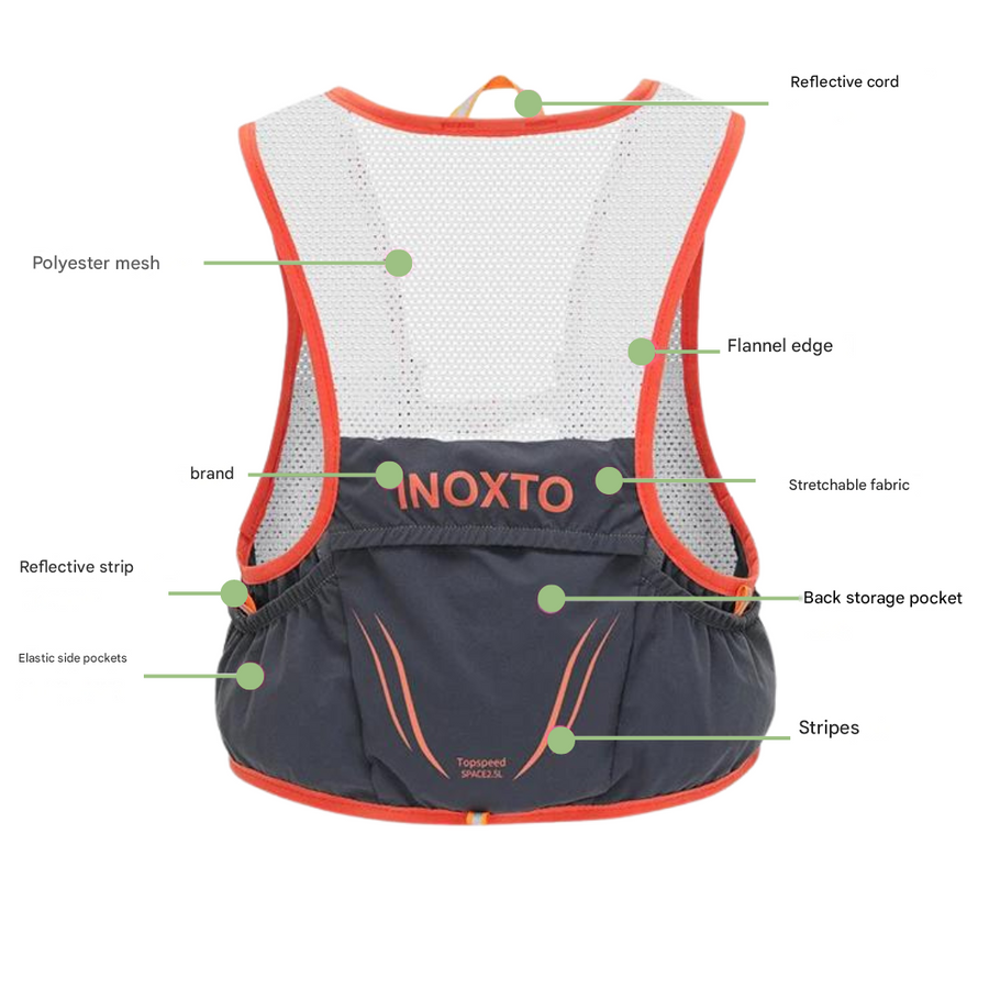 Trail Running Vest with Soft Flasks Hydration Backpack Unisex – product view 6 | Great Lakes Outdoor