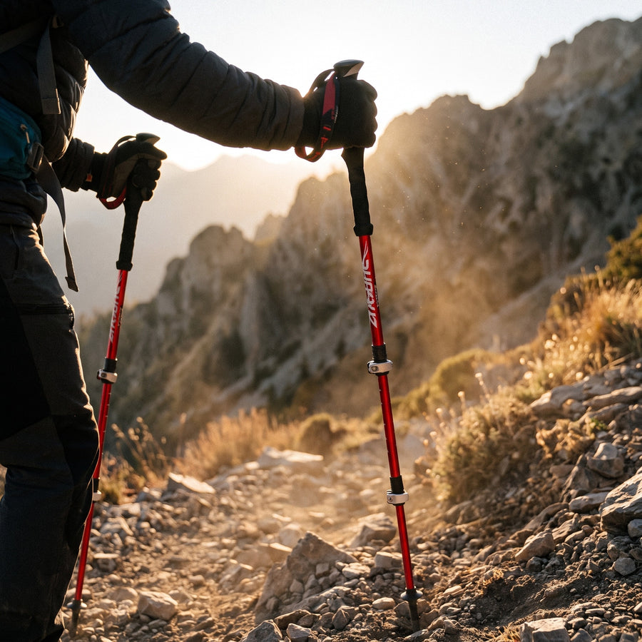 Trekking Poles Foldable Aluminum Shock Absorbing Adjustable Hiking, product photo 3