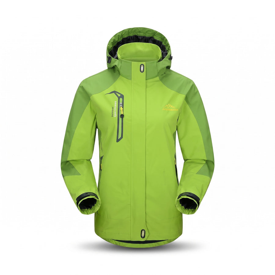 Trekking Rain Jacket Waterproof Windproof Mesh Lined Removable Hood, product photo 1