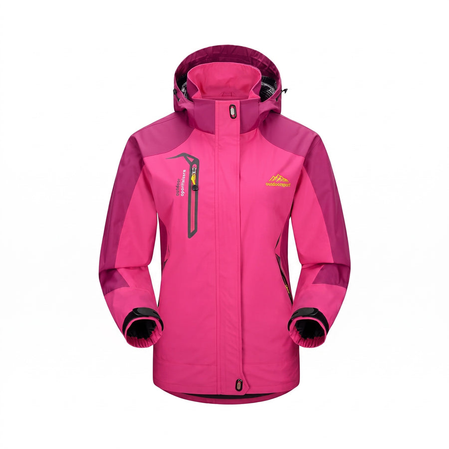 Trekking Rain Jacket Waterproof Windproof Mesh Lined Removable Hood, product photo 6