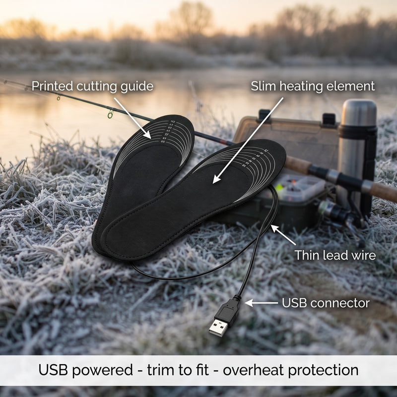 Trim to Fit USB Heated Insoles Carbon Fiber Foot Warmer Shoe Inserts, product photo 2