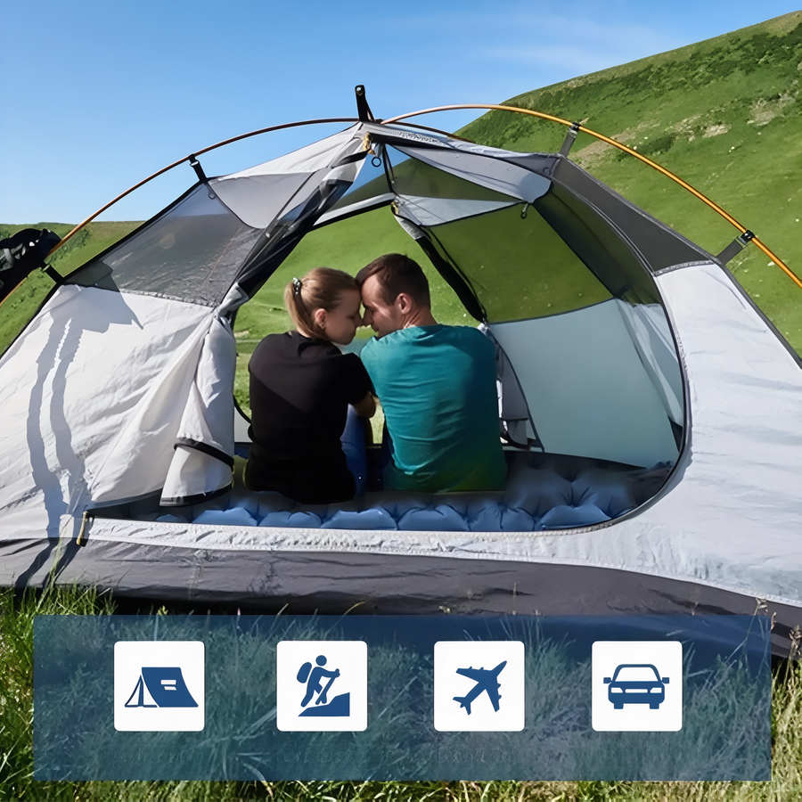 Two-Person Inflatable Sleeping Pad Camping Mat with Built-In Pillows – product view 8 | Great Lakes Outdoor