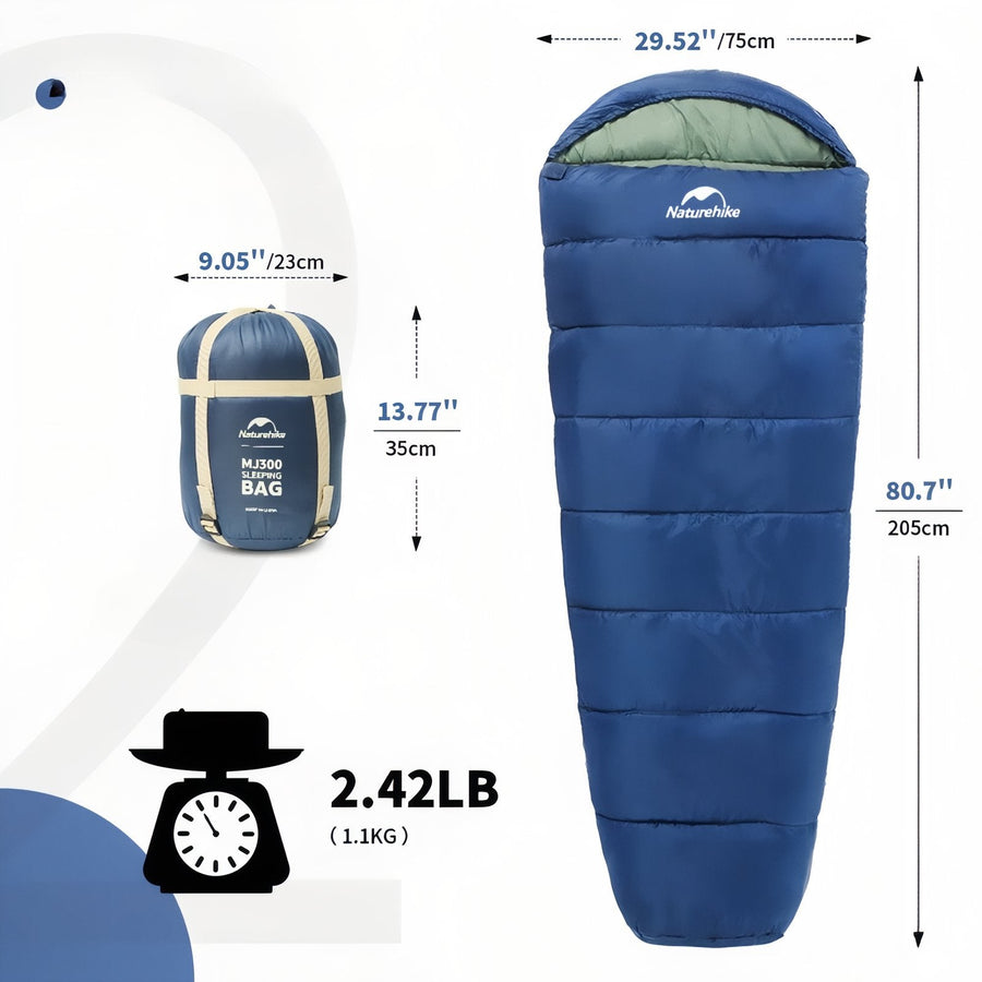 Ultralight 3-Season Mummy Sleeping Bag for Backpacking and Camping – product view 5 | Great Lakes Outdoor