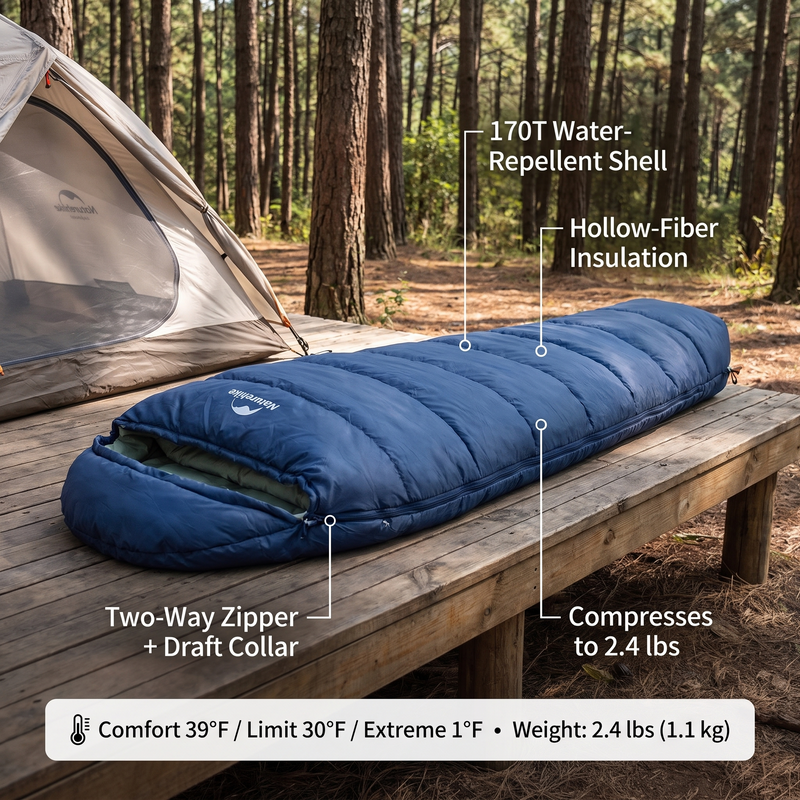 Ultralight 3-Season Mummy Sleeping Bag for Backpacking and Camping – features and specifications overview | Great Lakes Outdoor