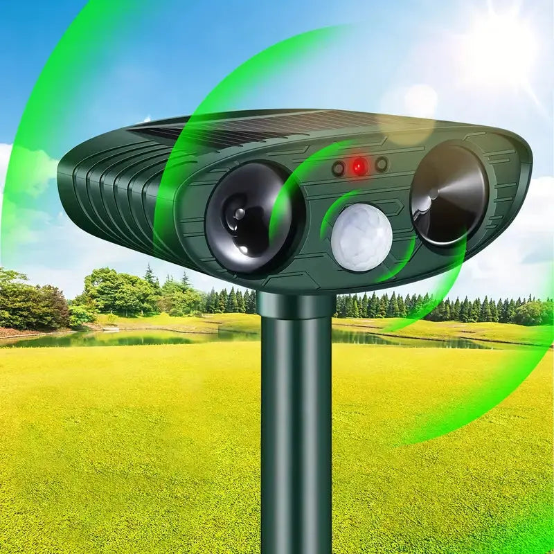 Ultrasonic Cat Repeller Solar Powered Outdoor Animal Deterrent – product view 2 | Great Lakes Outdoor