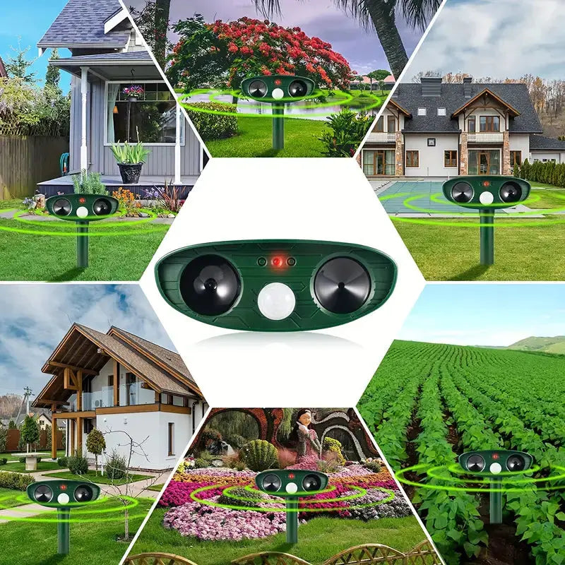 Ultrasonic Cat Repeller Solar Powered Outdoor Animal Deterrent – product view 5 | Great Lakes Outdoor