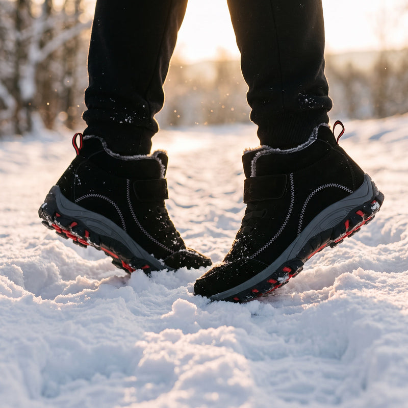 Unisex Snow Boots Plush Lined Water Repellent Hook Loop Winter Shoes, product photo 3