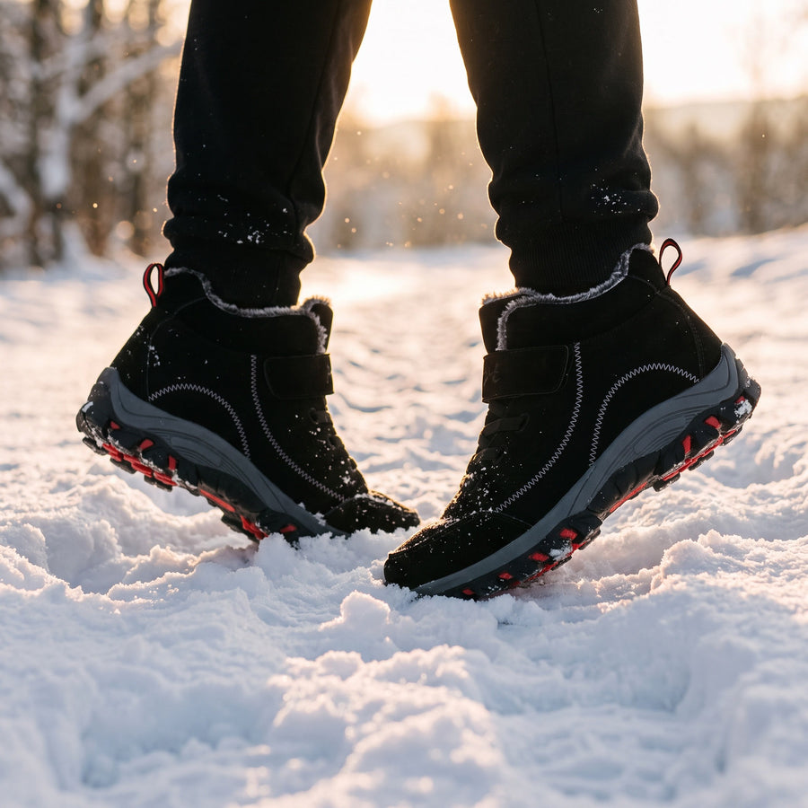 Unisex Snow Boots Plush Lined Water Repellent Hook Loop Winter Shoes, product photo 3
