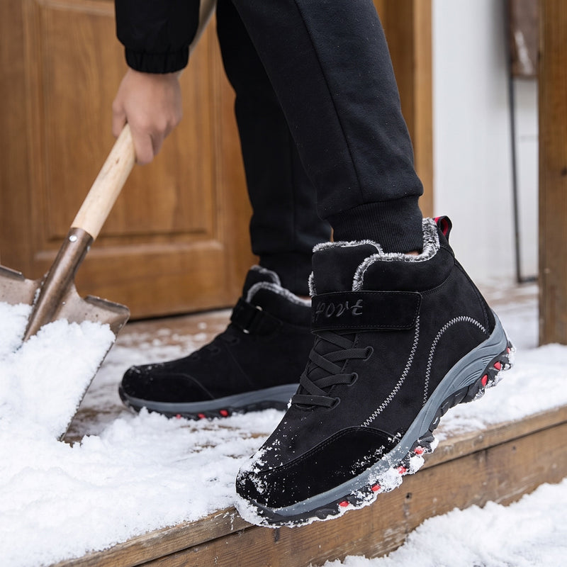 Unisex Snow Boots Plush Lined Water Repellent Hook Loop Winter Shoes, product photo 5