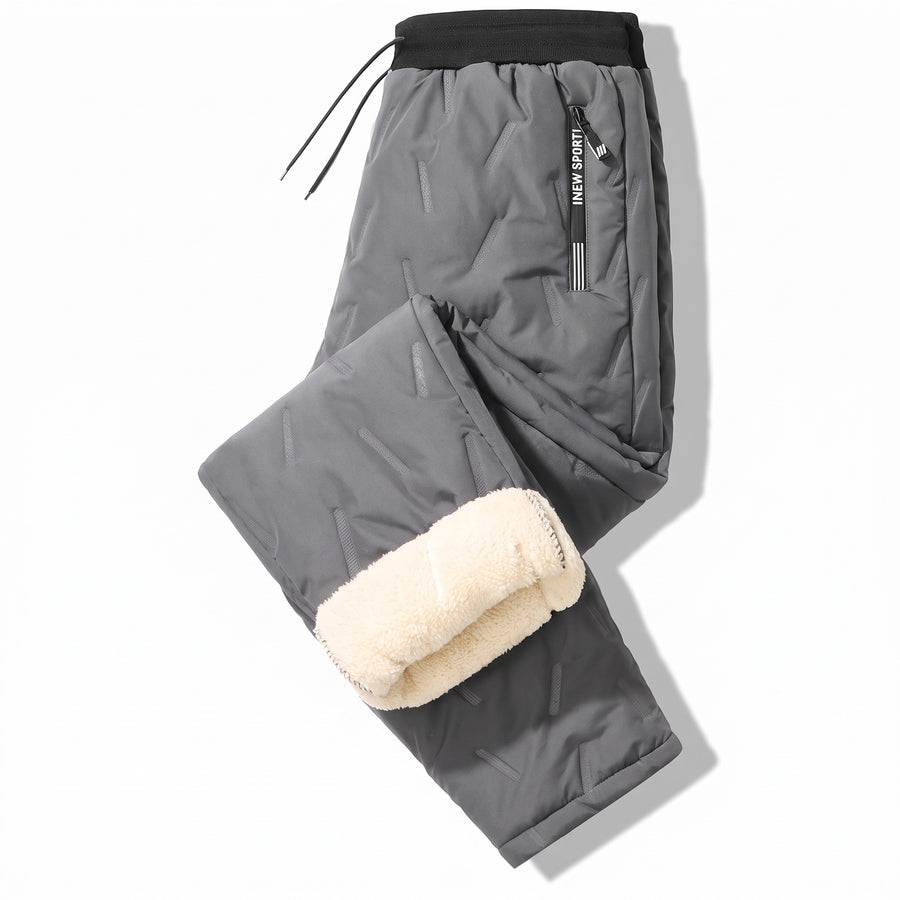Unisex Thermal Joggers Lamb Fleece Lined Windproof Zip Pocket Pants, product photo 6
