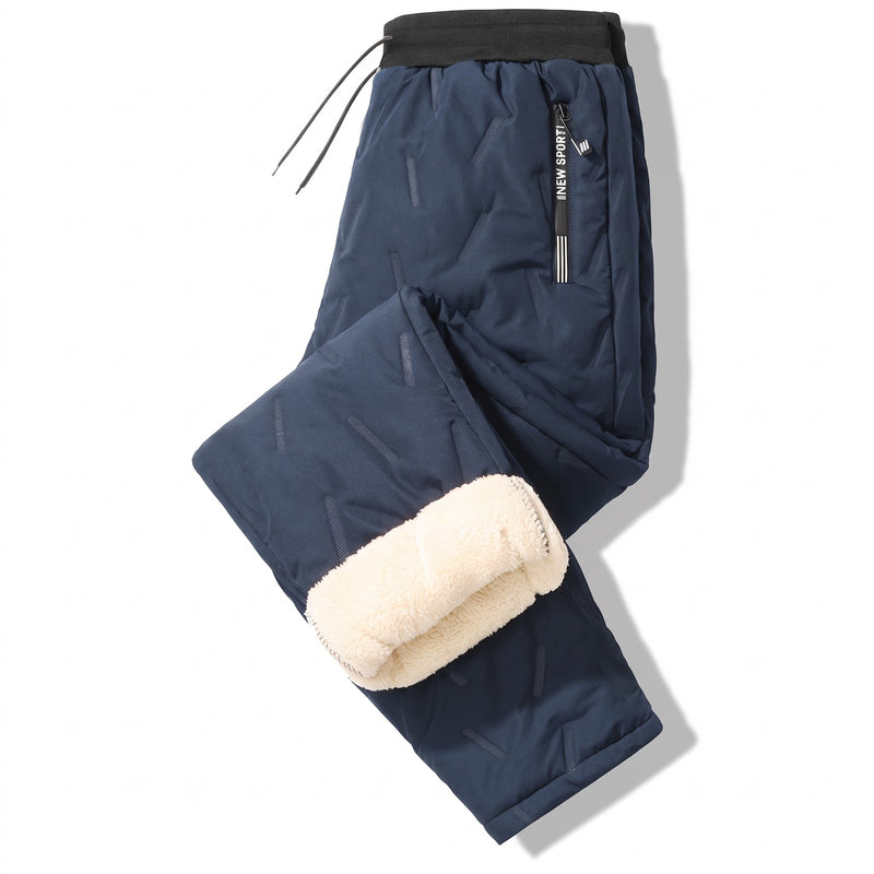 Unisex Thermal Joggers Lamb Fleece Lined Windproof Zip Pocket Pants, product photo 7