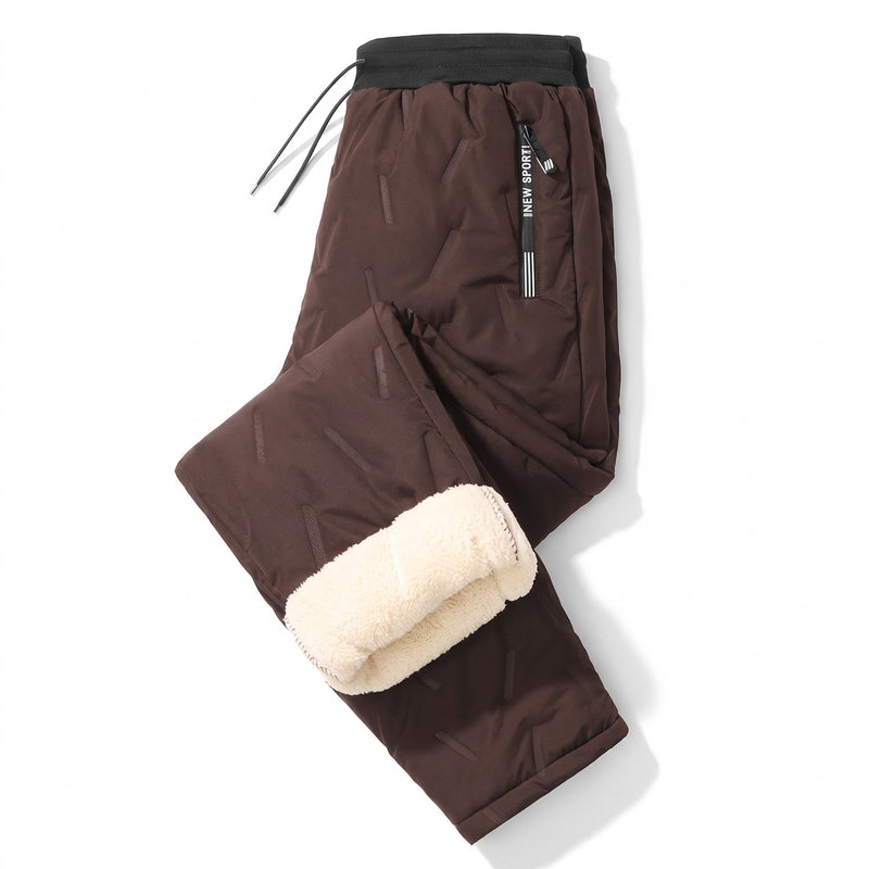 Unisex Thermal Joggers Lamb Fleece Lined Windproof Zip Pocket Pants, product photo 9