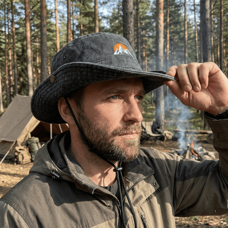 Unisex Wide Brim Bucket Hat Breathable Cotton Sun Protection Cap – product view 3 | Great Lakes Outdoor