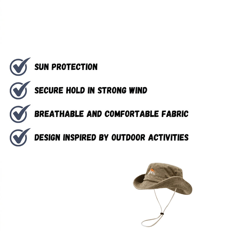 Unisex Wide Brim Bucket Hat Breathable Cotton Sun Protection Cap – product view 4 | Great Lakes Outdoor