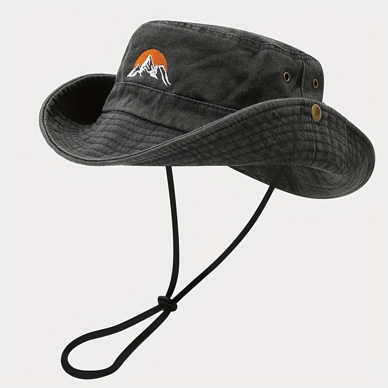 Unisex Wide Brim Bucket Hat Breathable Cotton Sun Protection Cap – product view 6 | Great Lakes Outdoor