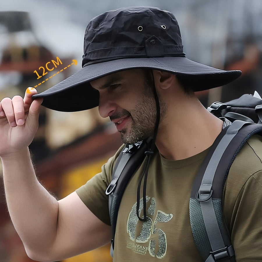 Unisex Wide Brim Hiking Hat Waterproof UPF 50 Sun Cap – product view 10 | Great Lakes Outdoor
