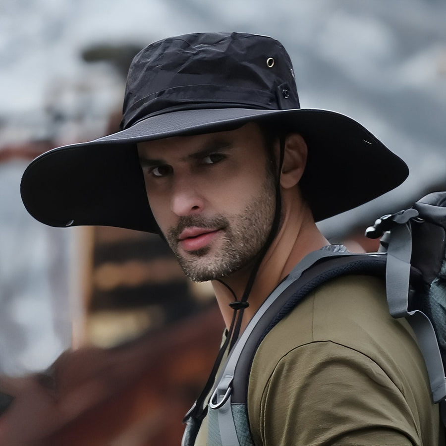 Unisex Wide Brim Hiking Hat Waterproof UPF 50 Sun Cap – product view 14 | Great Lakes Outdoor