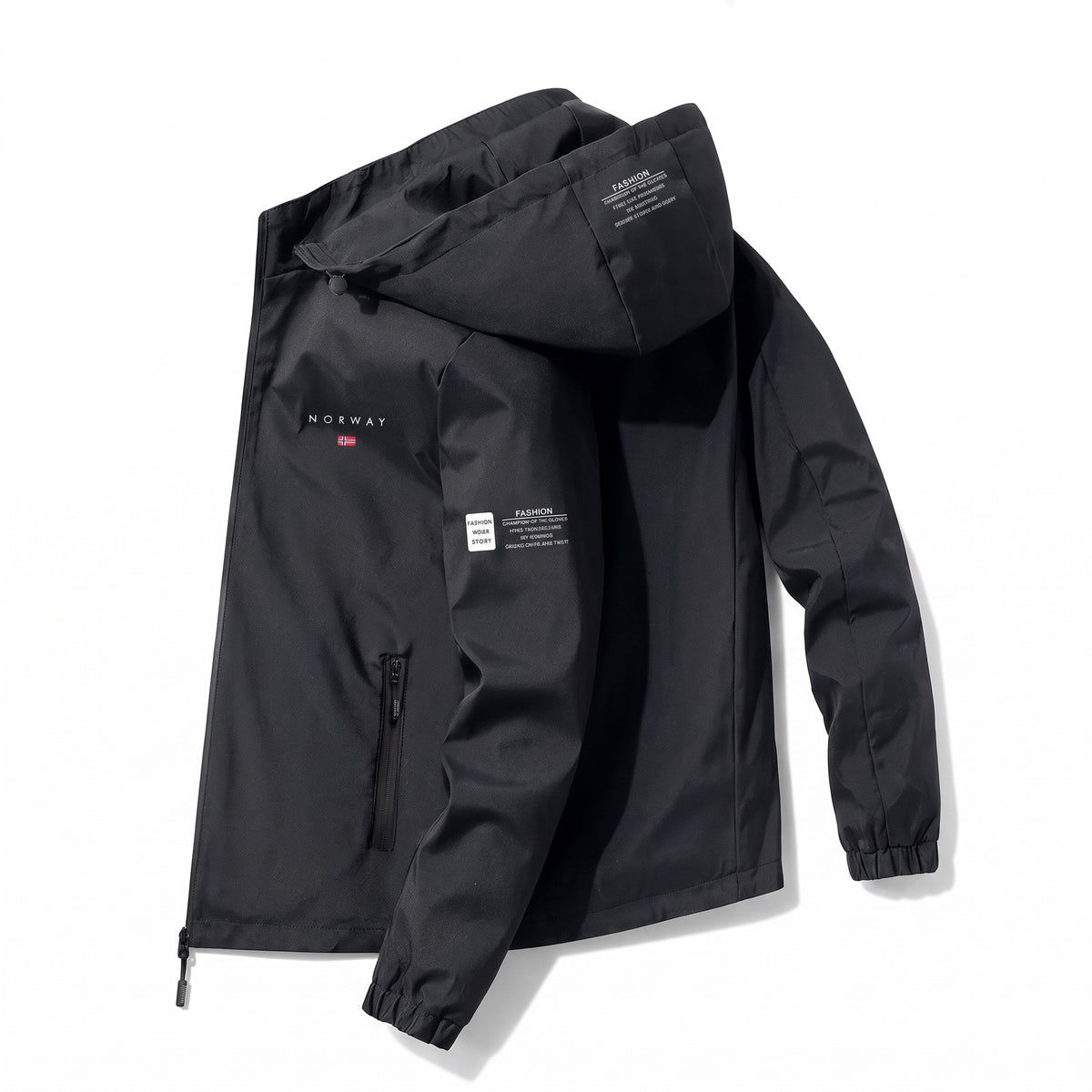 Unisex Windproof Hiking Jacket Nordic Print Hooded Breathable, product photo 1