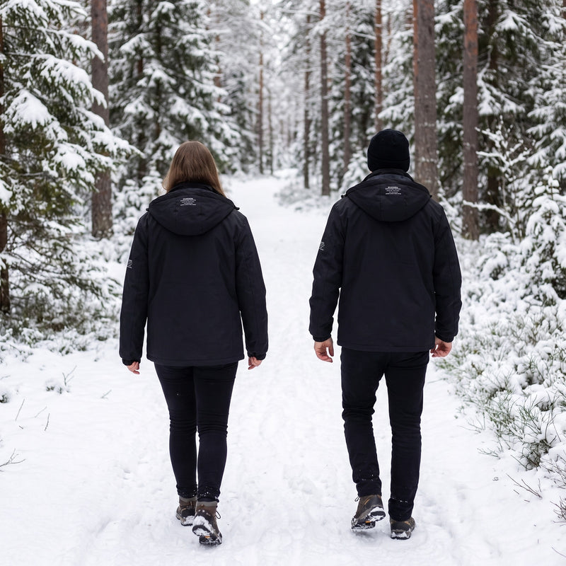 Unisex Windproof Hiking Jacket Nordic Print Hooded Breathable, product photo 5