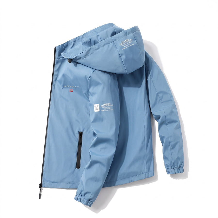 Unisex Windproof Hiking Jacket Nordic Print Hooded Breathable, product photo 8