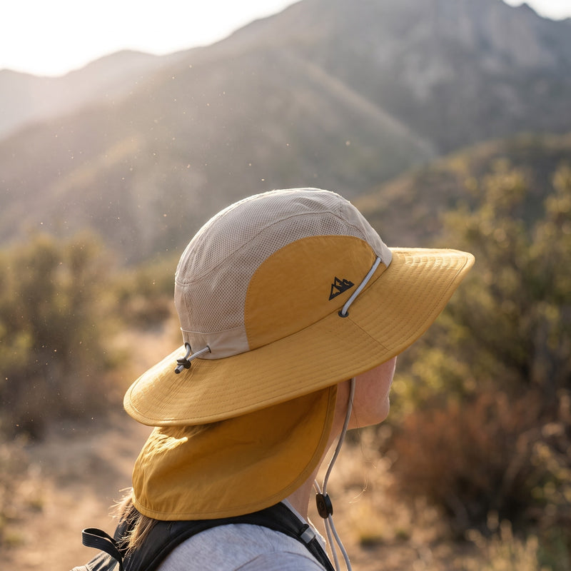 UPF 50 Sun Hat Wide Brim Mesh Vented Packable Outdoor Bucket Cap, product photo 3