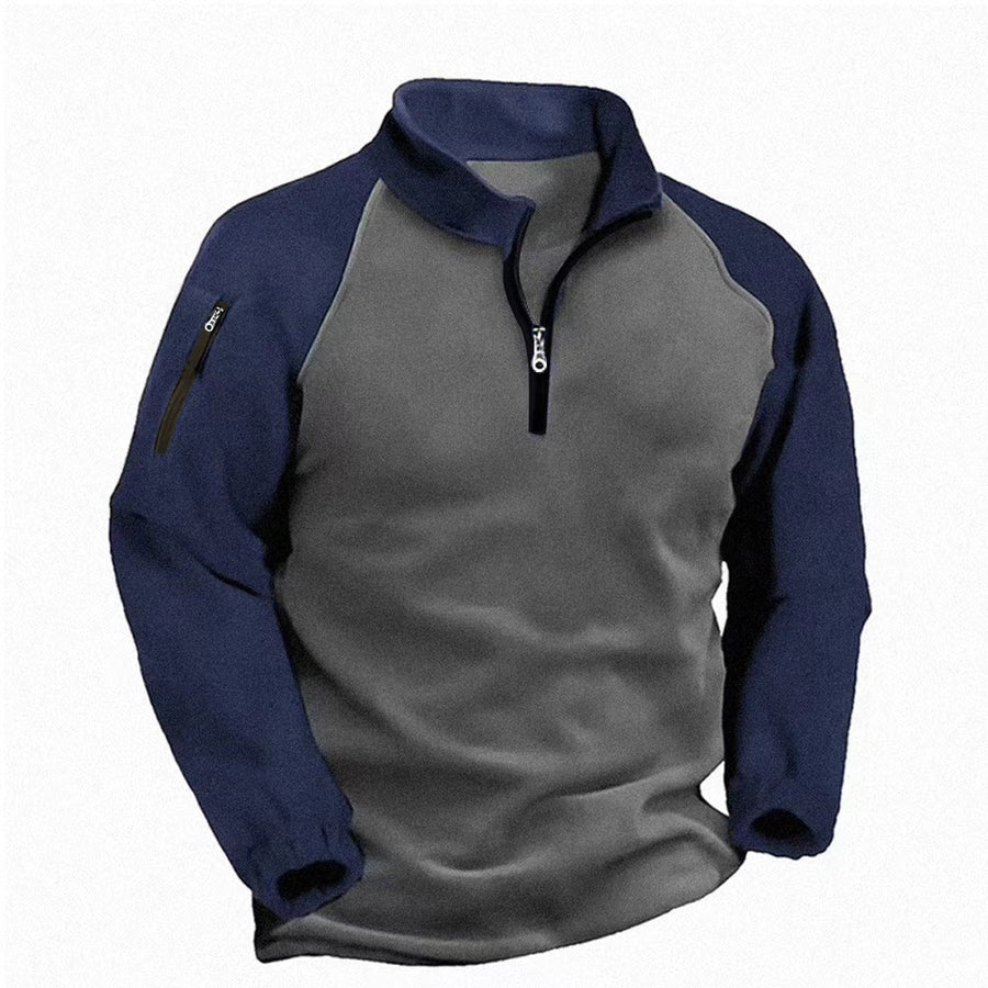 Urban Warm Fleece Pullover Underwear Coat in Navy Blue