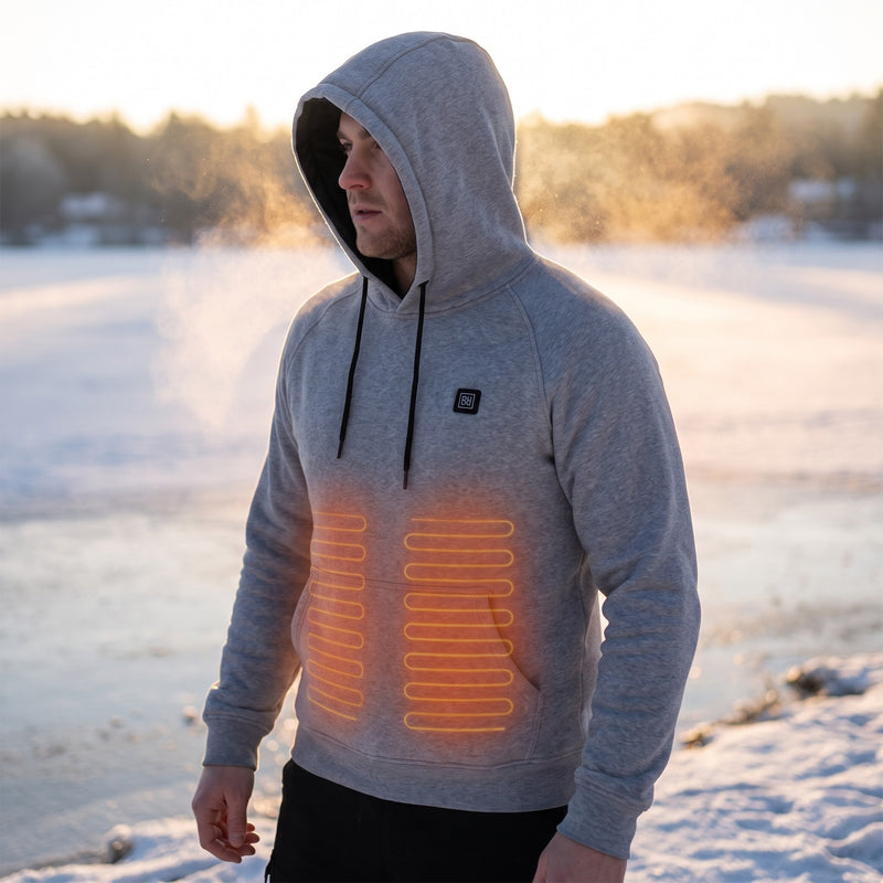 USB Heated Hoodie Waterproof Nylon Microfleece Lined Winter Jacket, product photo 3