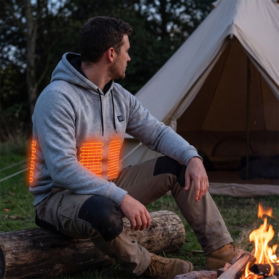 USB Heated Hoodie Waterproof Nylon Microfleece Lined Winter Jacket, product photo 5